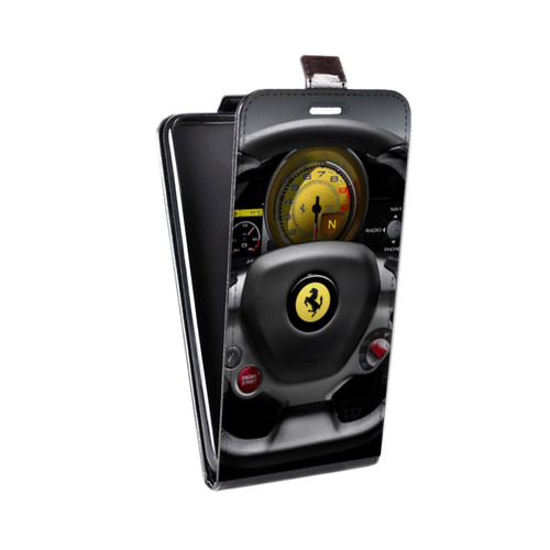 Дизайнерский вертикальный чехол-книжка для Motorola Moto E5 Plus Ferrari