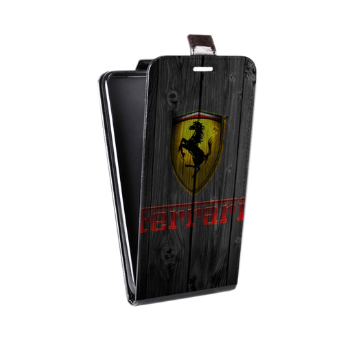 Дизайнерский вертикальный чехол-книжка для Huawei Honor 3x Ferrari