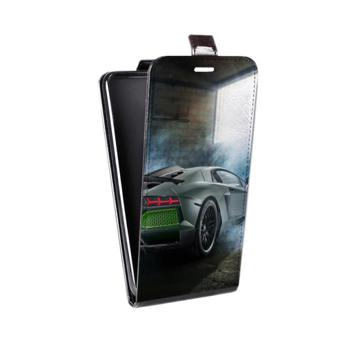 Дизайнерский вертикальный чехол-книжка для Huawei P10 Plus Lamborghini