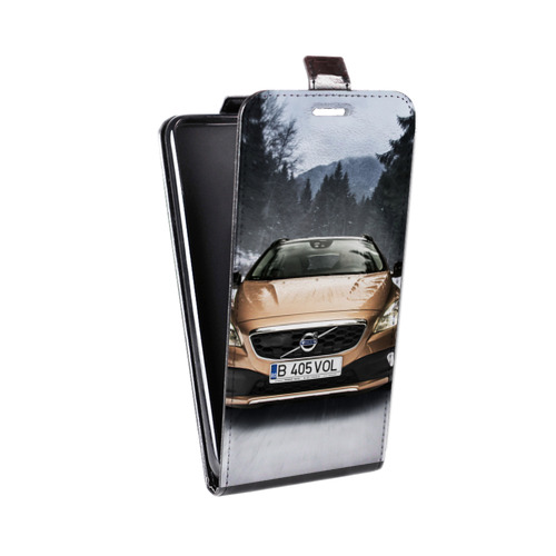 Дизайнерский вертикальный чехол-книжка для Samsung Galaxy A8 Volvo