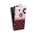 Дизайнерский вертикальный чехол-книжка для HTC Desire 601 Шоколадная нежность