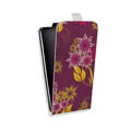 Дизайнерский вертикальный чехол-книжка для HTC Desire 516 Цветочные паттерны