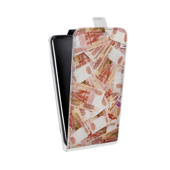 Дизайнерский вертикальный чехол-книжка для Huawei Honor 9 Lite Текстуры денег (на заказ)