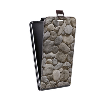 Дизайнерский вертикальный чехол-книжка для Alcatel One Touch Pop D5 Текстура камня (на заказ)