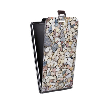 Дизайнерский вертикальный чехол-книжка для OnePlus 6T Текстура камня (на заказ)