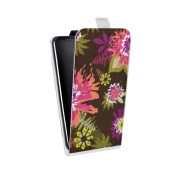 Дизайнерский вертикальный чехол-книжка для Sony Xperia XZ2 Цветочные паттерны (на заказ)