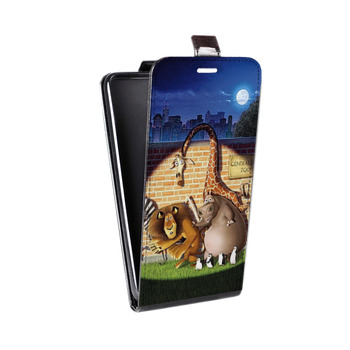 Дизайнерский вертикальный чехол-книжка для Iphone 7 Мадагаскар (на заказ)