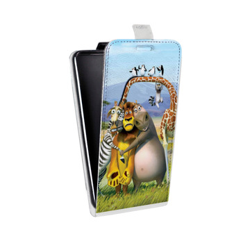 Дизайнерский вертикальный чехол-книжка для LG G Pro Lite Dual Мадагаскар (на заказ)