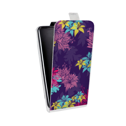 Дизайнерский вертикальный чехол-книжка для HTC Desire 601 Цветочные паттерны
