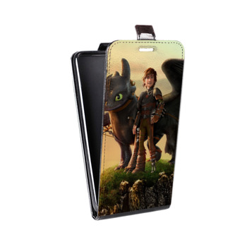 Дизайнерский вертикальный чехол-книжка для LG G7 ThinQ Как приручить дракона (на заказ)