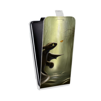Дизайнерский вертикальный чехол-книжка для Samsung Galaxy Note 2 Как приручить дракона (на заказ)
