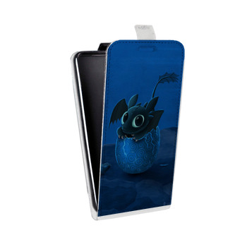 Дизайнерский вертикальный чехол-книжка для Samsung Galaxy A7 (2018) Как приручить дракона (на заказ)