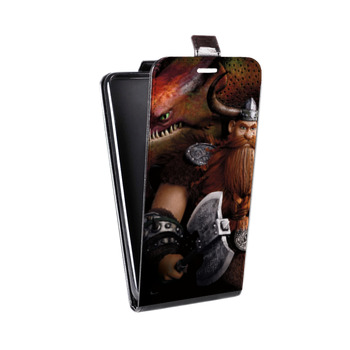 Дизайнерский вертикальный чехол-книжка для Samsung Galaxy Ace 3 Как приручить дракона (на заказ)