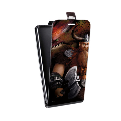 Дизайнерский вертикальный чехол-книжка для HTC Desire 12 Plus Как приручить дракона
