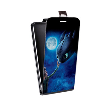Дизайнерский вертикальный чехол-книжка для Samsung Galaxy Note 2 Как приручить дракона (на заказ)