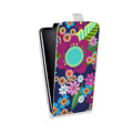 Дизайнерский вертикальный чехол-книжка для LG K10 Цветочные паттерны