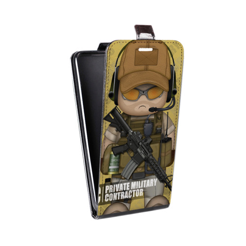 Дизайнерский вертикальный чехол-книжка для HTC Desire 400 Армейцы мультяшки