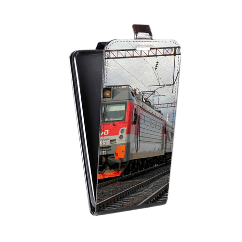 Дизайнерский вертикальный чехол-книжка для LG Optimus G2 mini Локомотив