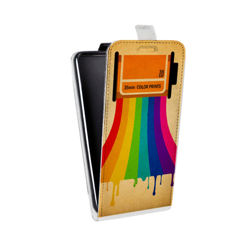 Дизайнерский вертикальный чехол-книжка для HTC Desire 601 Радуга красок