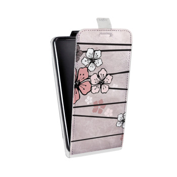 Дизайнерский вертикальный чехол-книжка для Sony Xperia E4g Японские розовые мотивы (на заказ)
