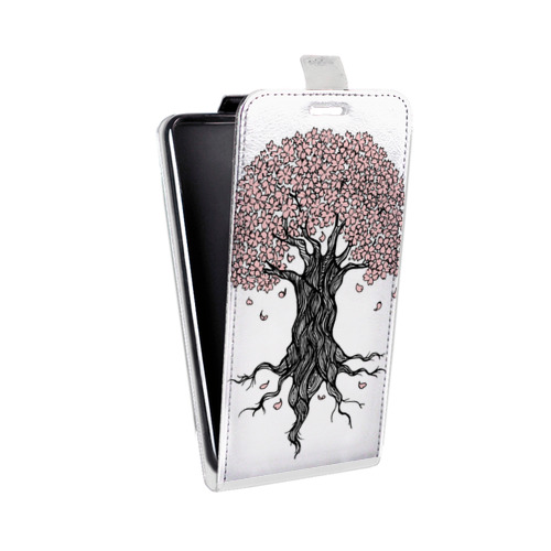 Дизайнерский вертикальный чехол-книжка для LG L Bello Японские розовые мотивы