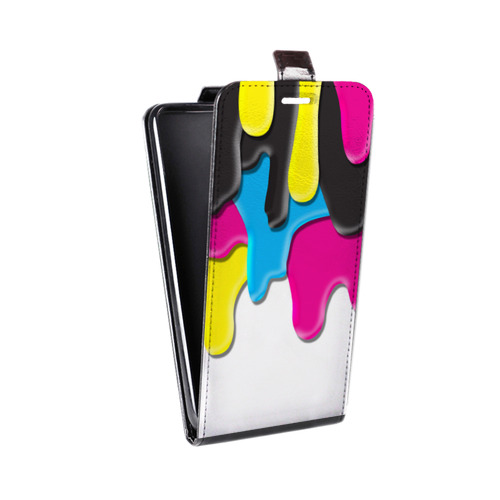 Дизайнерский вертикальный чехол-книжка для Samsung Galaxy Core Потекшие краски