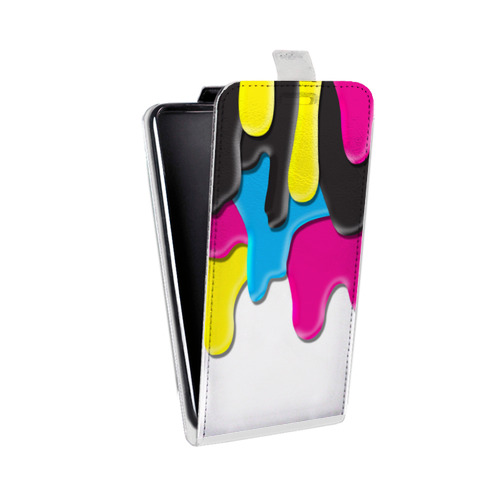 Дизайнерский вертикальный чехол-книжка для HTC Desire 601 Потекшие краски