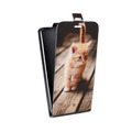 Дизайнерский вертикальный чехол-книжка для Iphone 5c Котята