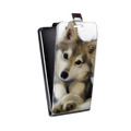 Дизайнерский вертикальный чехол-книжка для Samsung Galaxy Core Собаки