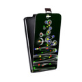 Дизайнерский вертикальный чехол-книжка для Huawei Honor 3x Новогодняя елка