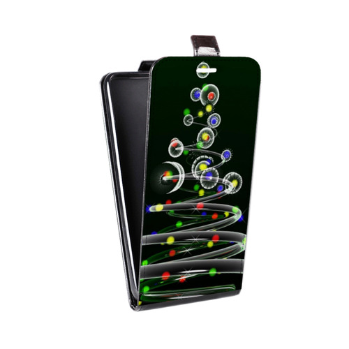 Дизайнерский вертикальный чехол-книжка для Huawei Honor 7C Pro Новогодняя елка
