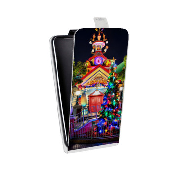 Дизайнерский вертикальный чехол-книжка для Sony Xperia E4g Новогодняя елка (на заказ)