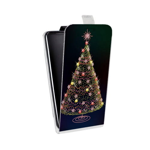 Дизайнерский вертикальный чехол-книжка для Iphone 12 Pro Новогодняя елка