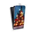 Дизайнерский вертикальный чехол-книжка для Huawei Y9s Новогодняя елка