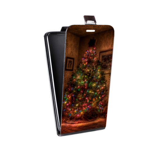 Дизайнерский вертикальный чехол-книжка для Iphone 11 Новогодняя елка