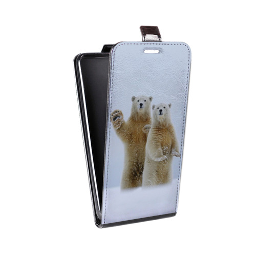 Дизайнерский вертикальный чехол-книжка для HTC Desire 728 Медведи