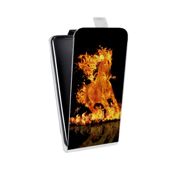 Дизайнерский вертикальный чехол-книжка для Samsung Galaxy A7 (2018) Лошади (на заказ)