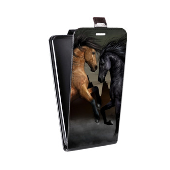 Дизайнерский вертикальный чехол-книжка для HTC Desire 300 Лошади (на заказ)