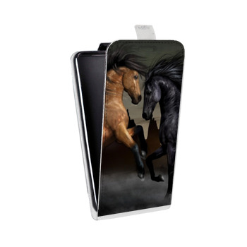 Дизайнерский вертикальный чехол-книжка для OnePlus 6T Лошади (на заказ)