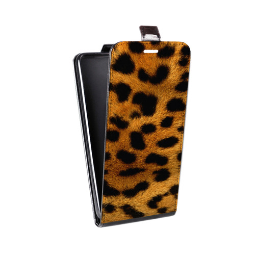 Дизайнерский вертикальный чехол-книжка для Iphone 5c Леопард