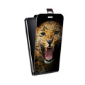 Дизайнерский вертикальный чехол-книжка для Huawei Honor 3x Леопард