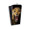 Дизайнерский вертикальный чехол-книжка для Realme C11 Леопард