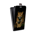 Дизайнерский вертикальный чехол-книжка для LG Optimus G2 mini Леопард
