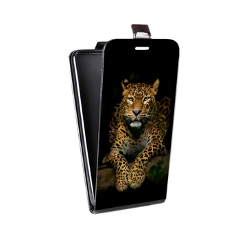 Дизайнерский вертикальный чехол-книжка для Samsung Galaxy Alpha Леопард (на заказ)
