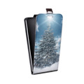 Дизайнерский вертикальный чехол-книжка для HTC Desire 200 Новогодняя елка