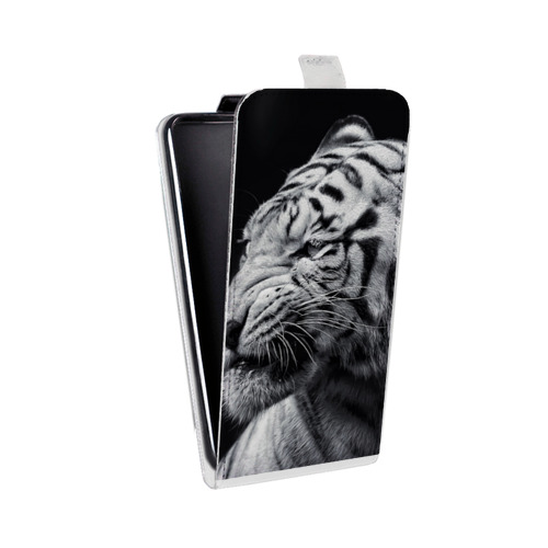 Дизайнерский вертикальный чехол-книжка для LG G7 Fit Тигры