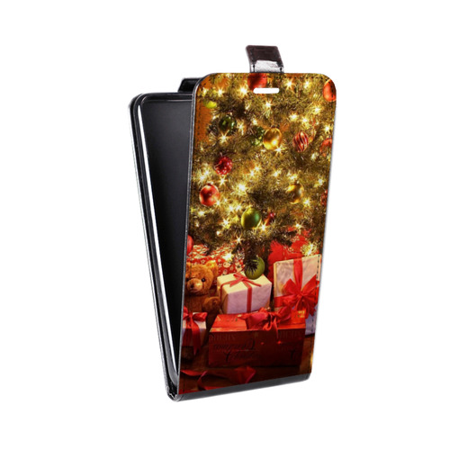 Дизайнерский вертикальный чехол-книжка для LG Optimus G2 mini Новогодняя елка
