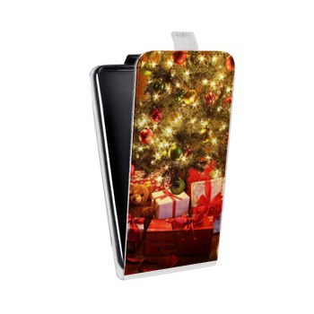 Дизайнерский вертикальный чехол-книжка для Samsung Galaxy S6 Edge Новогодняя елка (на заказ)