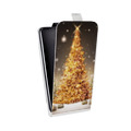 Дизайнерский вертикальный чехол-книжка для Iphone 12 Pro Новогодняя елка
