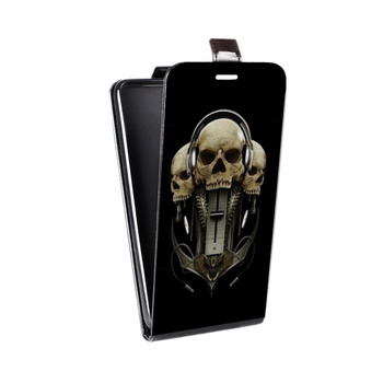 Дизайнерский вертикальный чехол-книжка для HTC One Mini Мир черепов (на заказ)